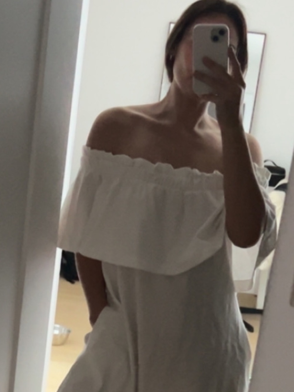 H&M White Off-Shoulder Ruffle Mini Dress - Picture 9 of 9